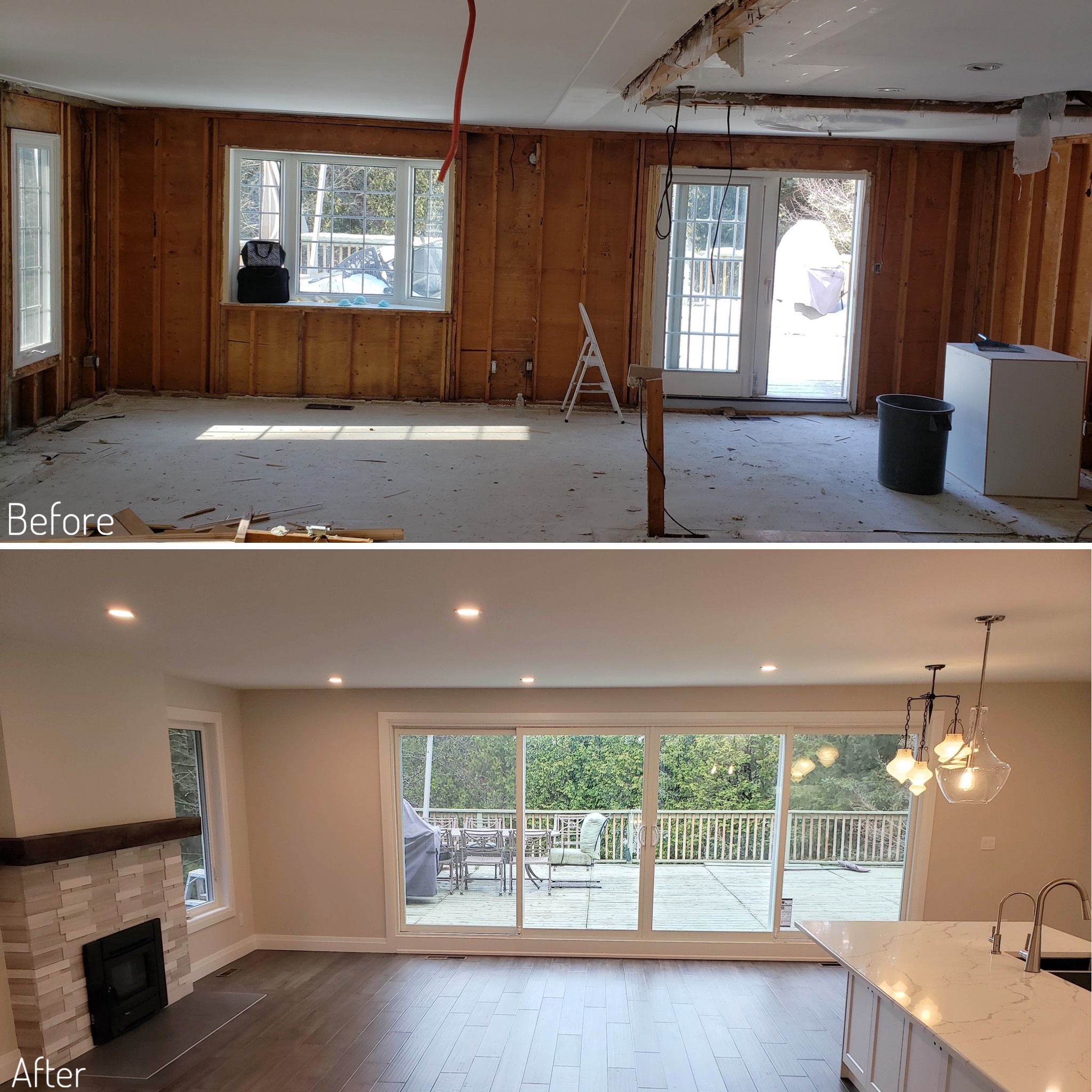 Before and After patio doors