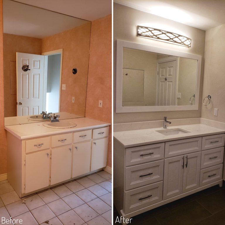 Before and After Bathroom vanity