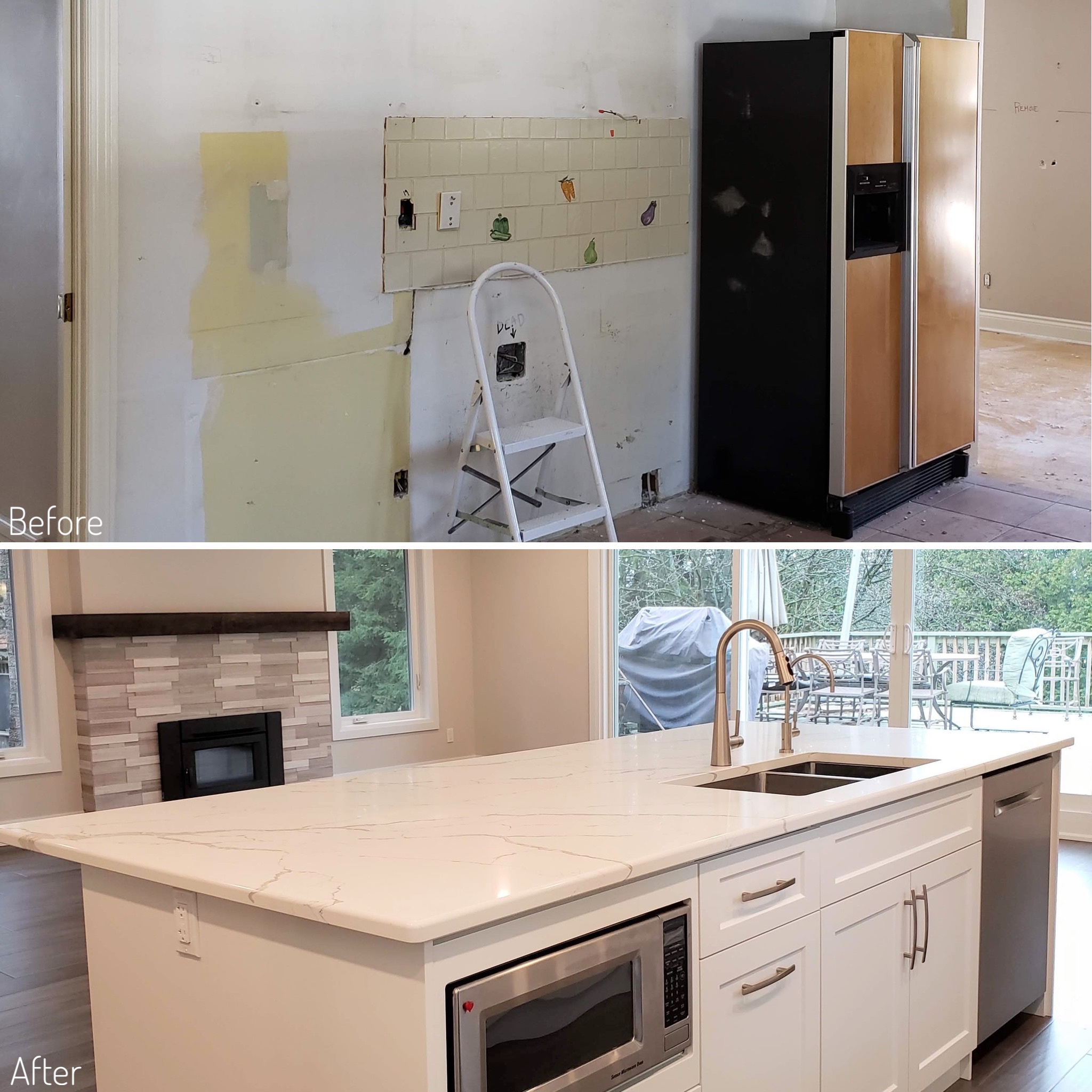 Before and After Kitchen island
