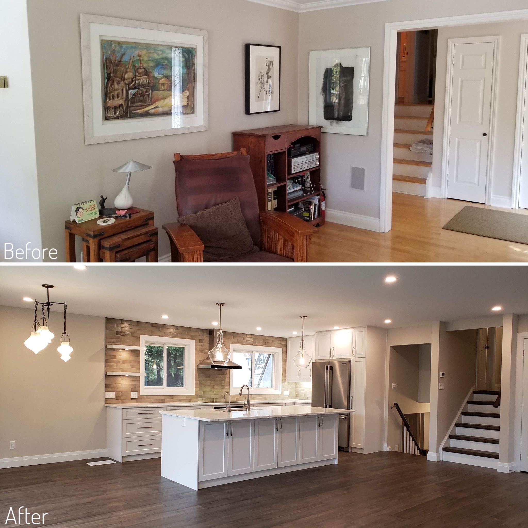 Before and After Main floor renovation