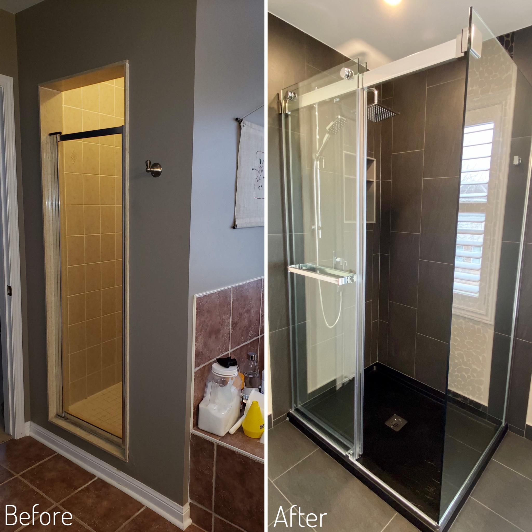 Before and After Shower