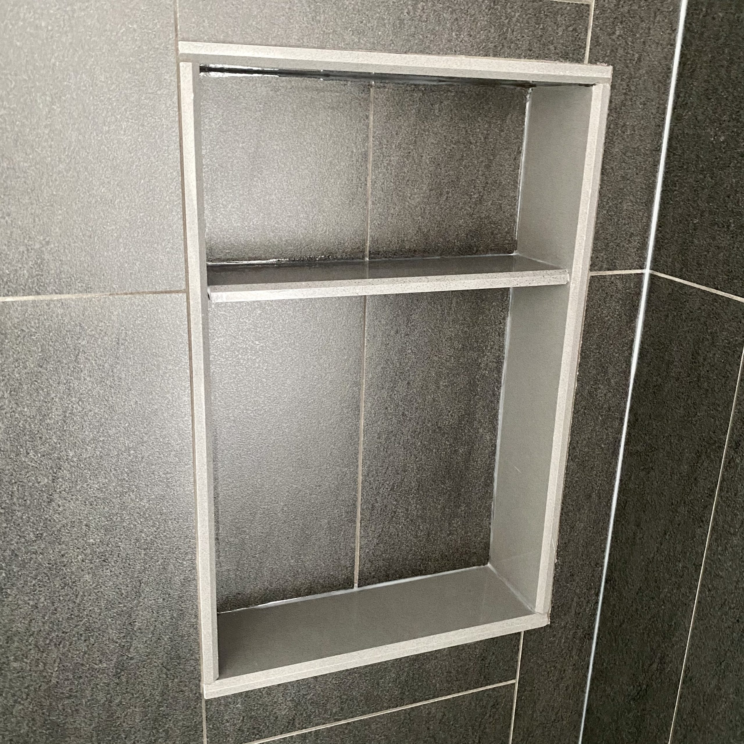 Atlantic grey marble sill shower niche