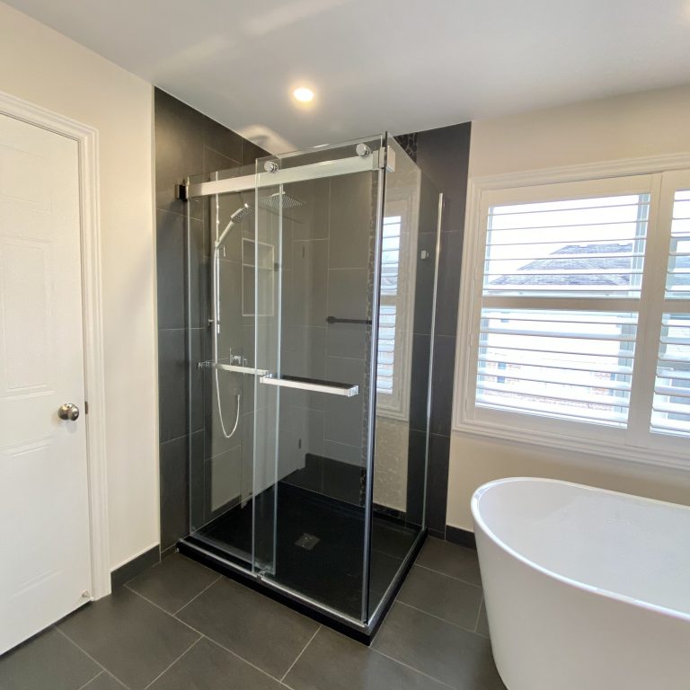 Glass corner shower