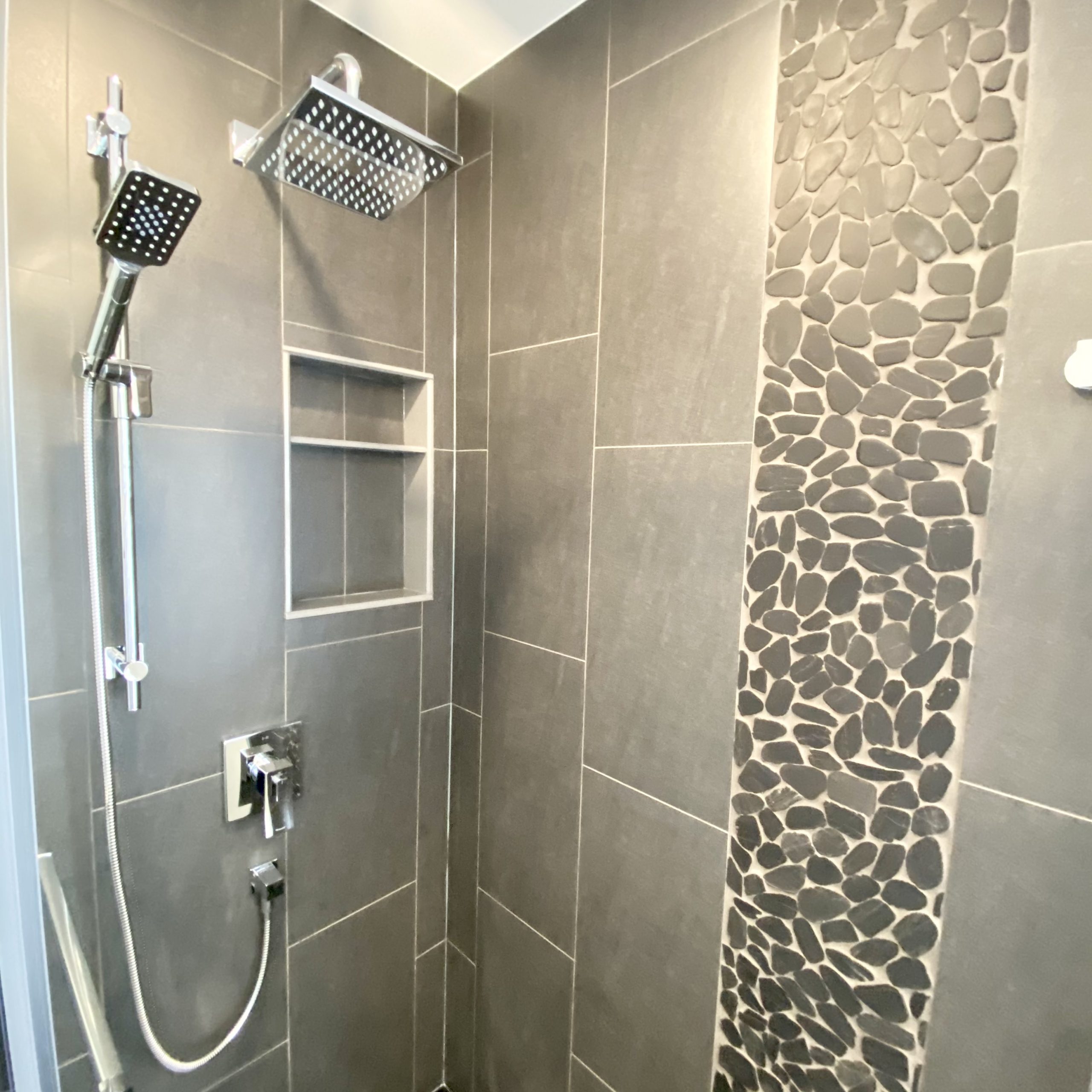 Riobel chrome shower slide bar and shower head