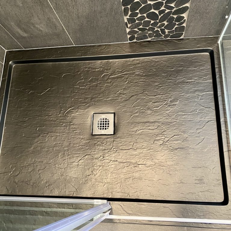 slate textured shower base