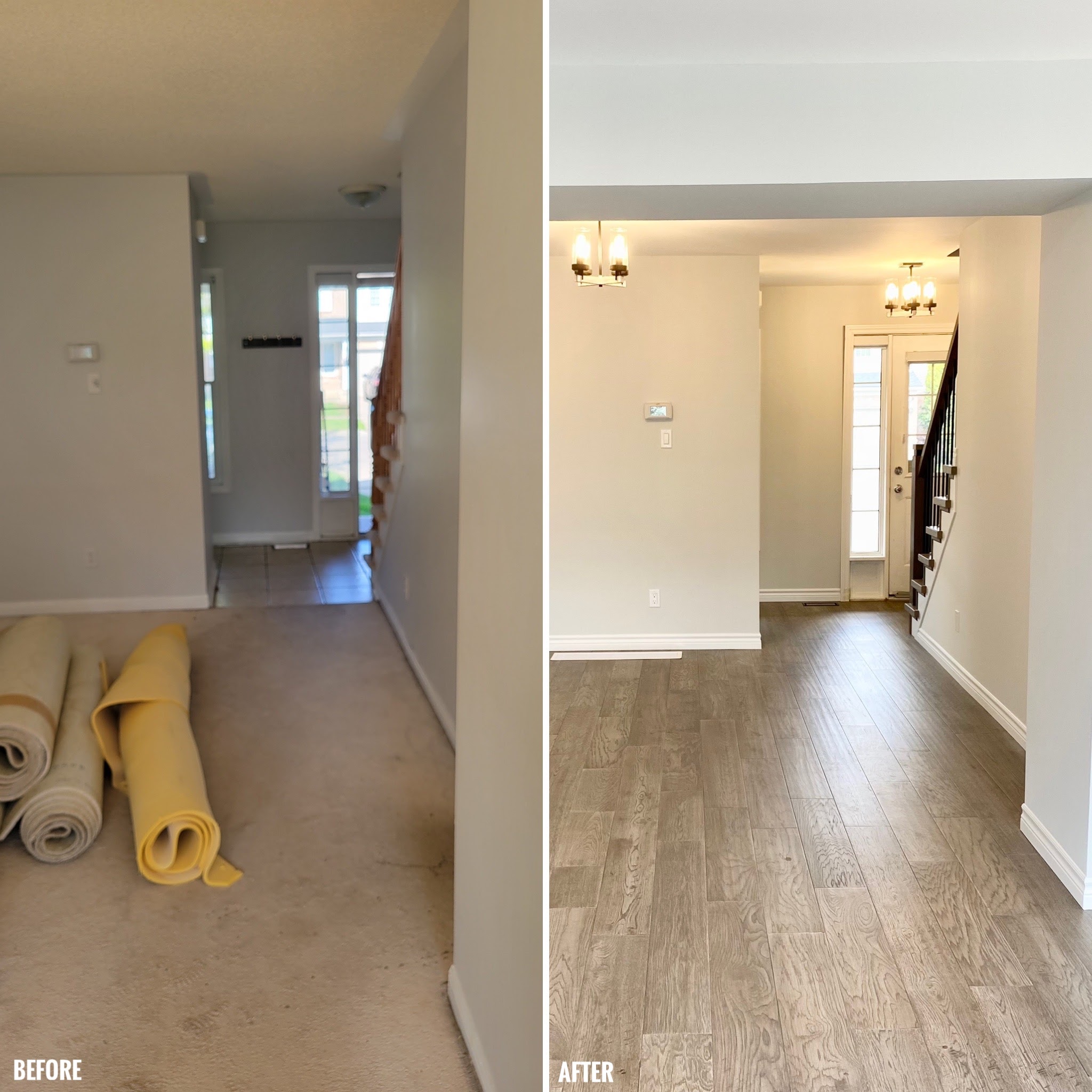 Before and after library area