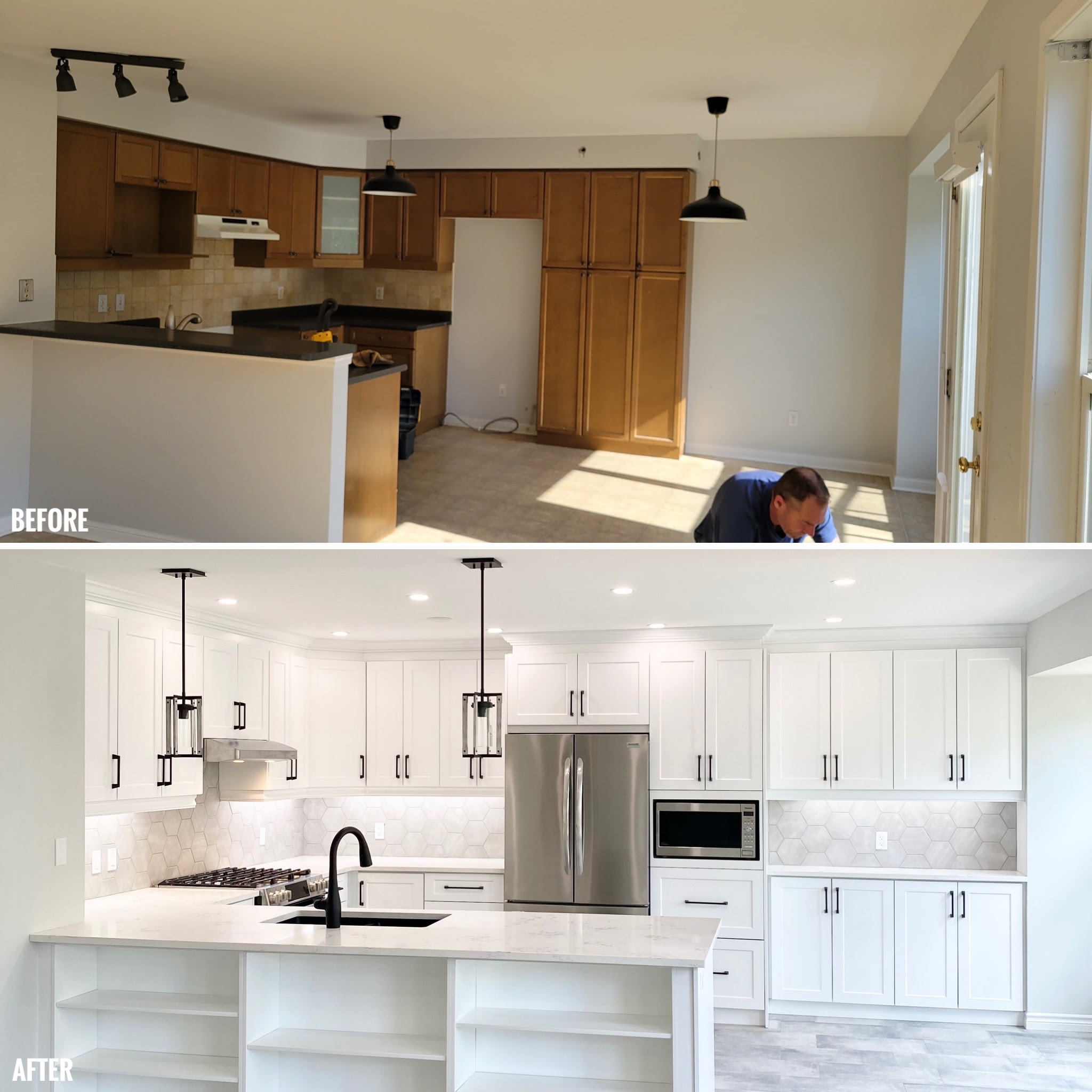 Before and after kitchen renovation