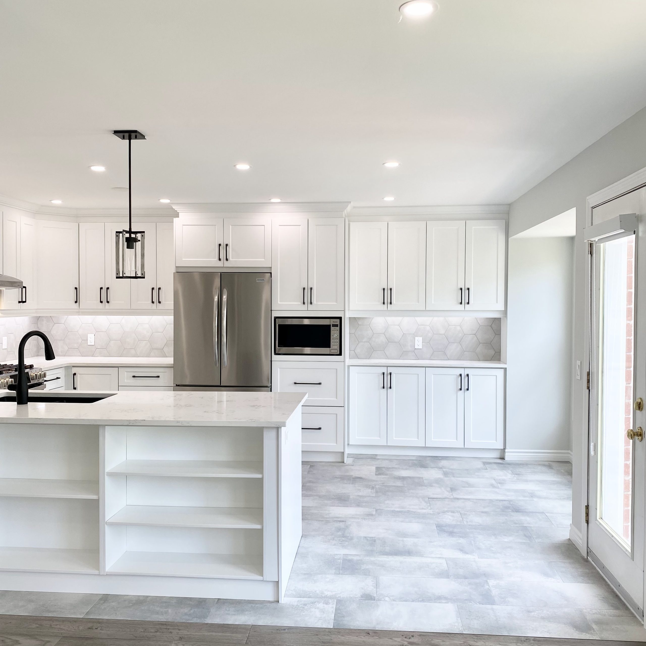 Pot lights installed in ceiling