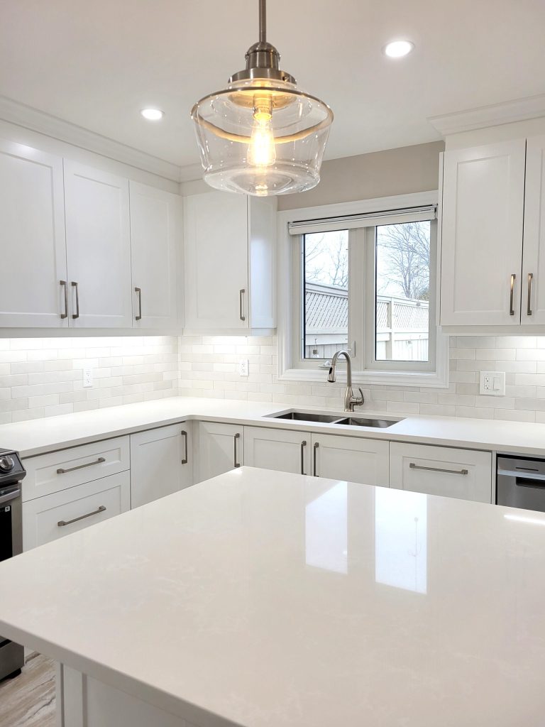 MDF Michigan door style with brushed nickel hardware